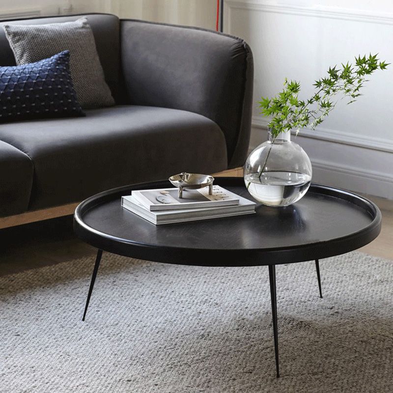 Modern Tray Top Coffee Table Round 3 Legs Coffee Table for Living Room
