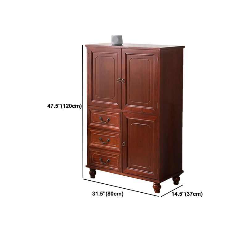 Industrial Square Accent Cabinet Antique Finish Cabinet With Doors