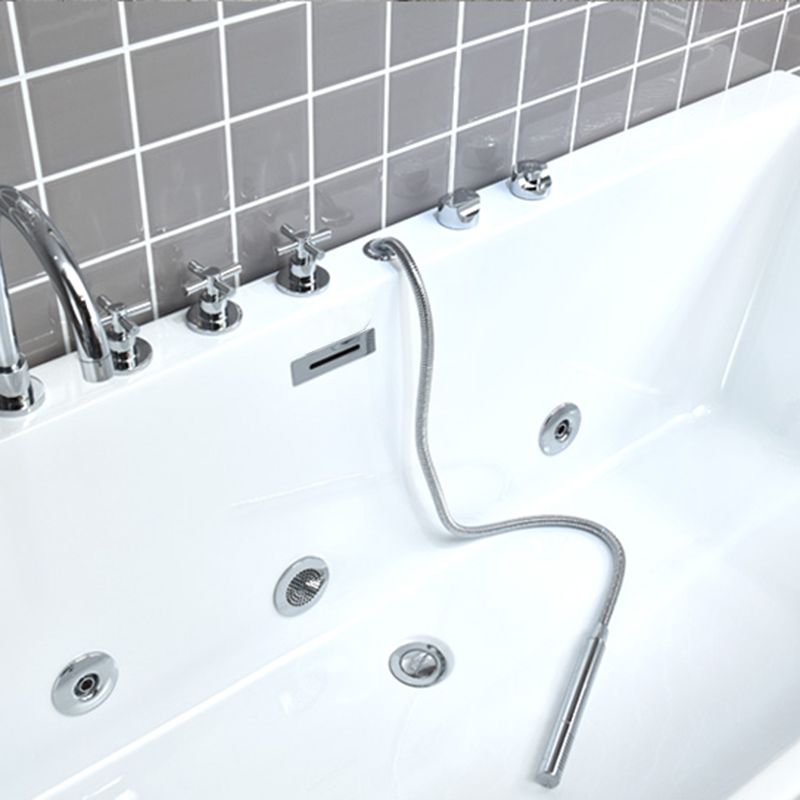 Acrylic Rectangular Bathtub Soaking White Bathtub , 22.83-inch Tall