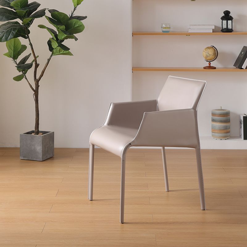 Upholstered Arm Chair Contemporary Faux Leather Dining Arm Chair for Home