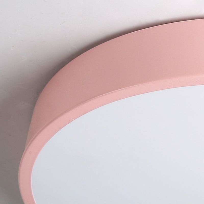 Plafonnier LED mince de forme ronde macaron, Style Simple et moderne en fer, 1 lumière encastrée pour chambre à coucher