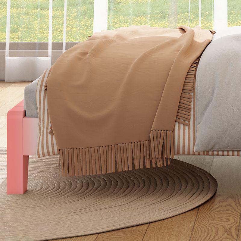 Solid Wood Standard Bed Modern White Bed Frame with Headboard