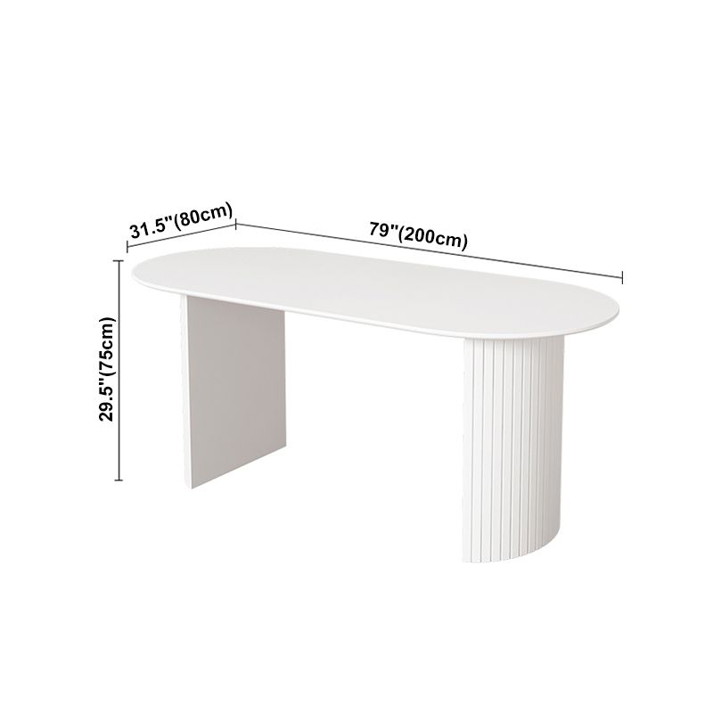 Solid Wood Base Contemporary Dining Table Marble Top Table for Dining Room