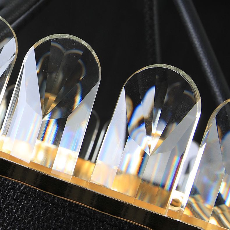 Luci dell'isola geometrica moderna lampadario cristallo 1 illuminazione isola luminosa in finitura nera