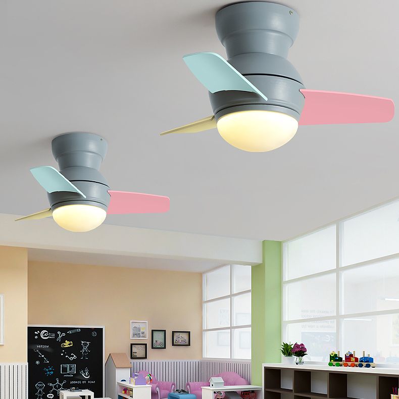 Metal Ceiling Fan Lamp Modern Style 1 Light Ceiling Fan Light for Children's Room