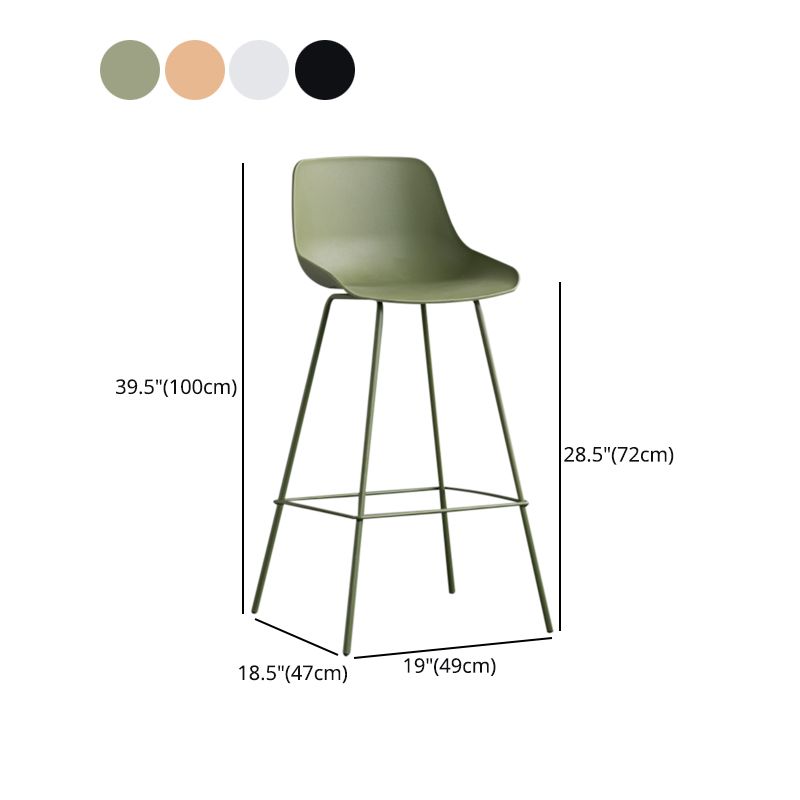 Contemporary Style Bar-stool Plastic Counter Bar Stool for Kitchen Bar with Metal Legs