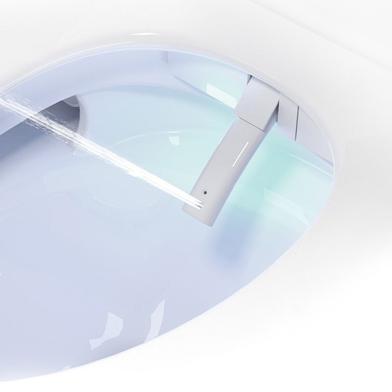 Modern White Gravity Flush Toilet One-Piece Wall Mount Toilet for Bathroom