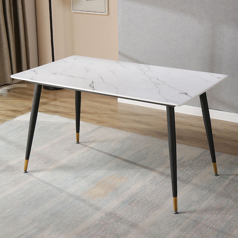 Metal Industrial Rectangle Table Sintered Stone Table for Kitchen and Dining Room