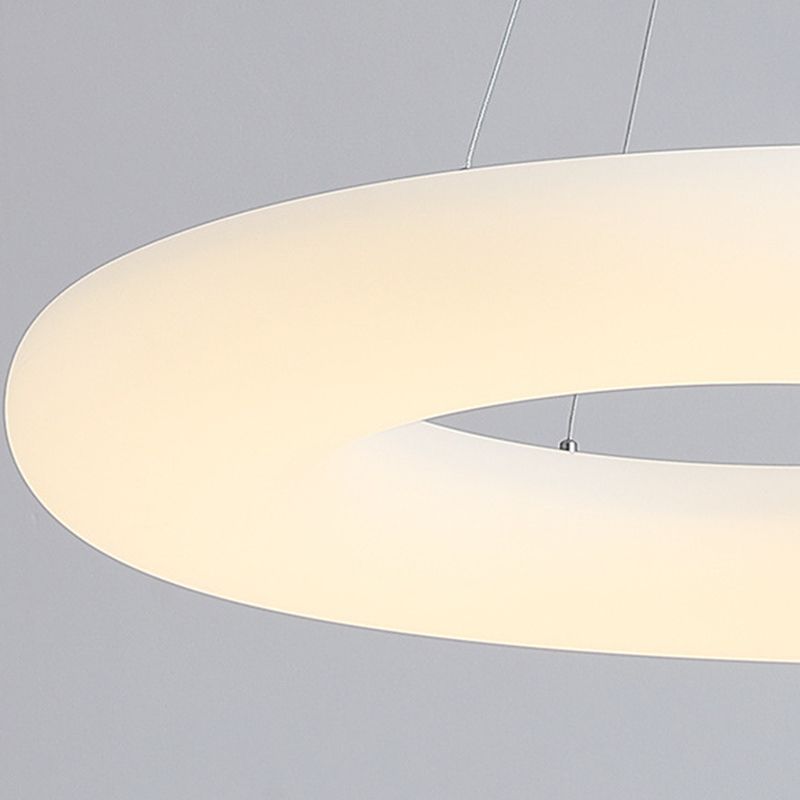 Lámpara de araña de anillo de metal luz nórdica led colgante lámpara accesorio