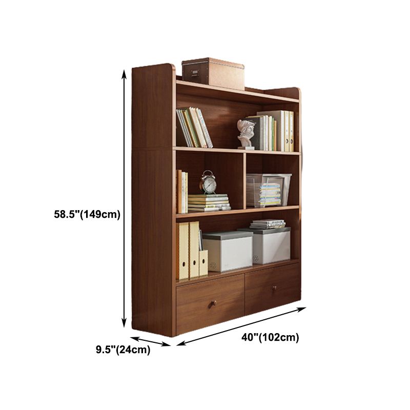 Wooden Closed Back Bookcase Modern Standard Bookshelf for Home