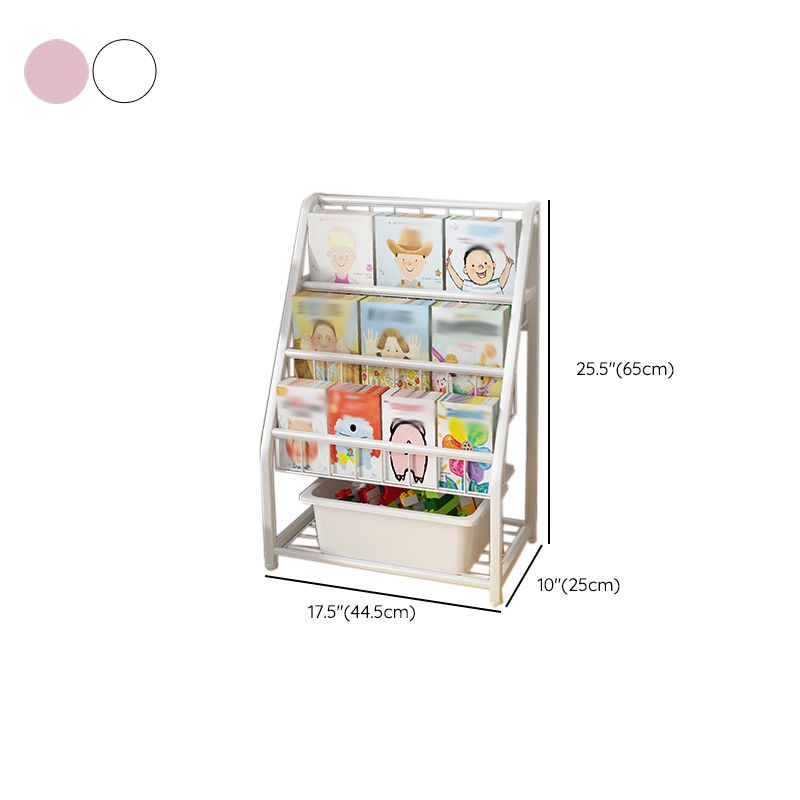 Scandinavian Ladder Bookshelf Metal Closed Back Bookcase with Shelves