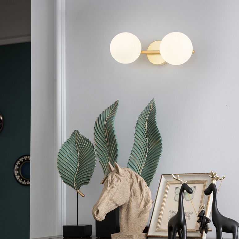 Contemporary Vanity Lighting Orb Glass Wall Light Fixture for Bathroom