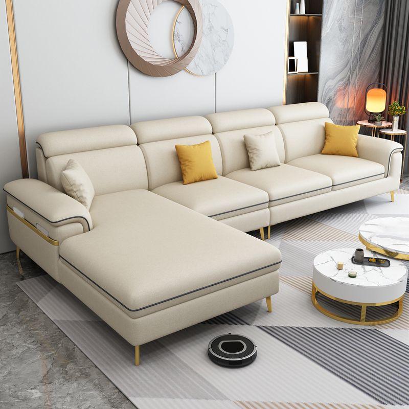 35.4"H Faux Leather Pillow Top Arm Sofa & Chaise for Living Room