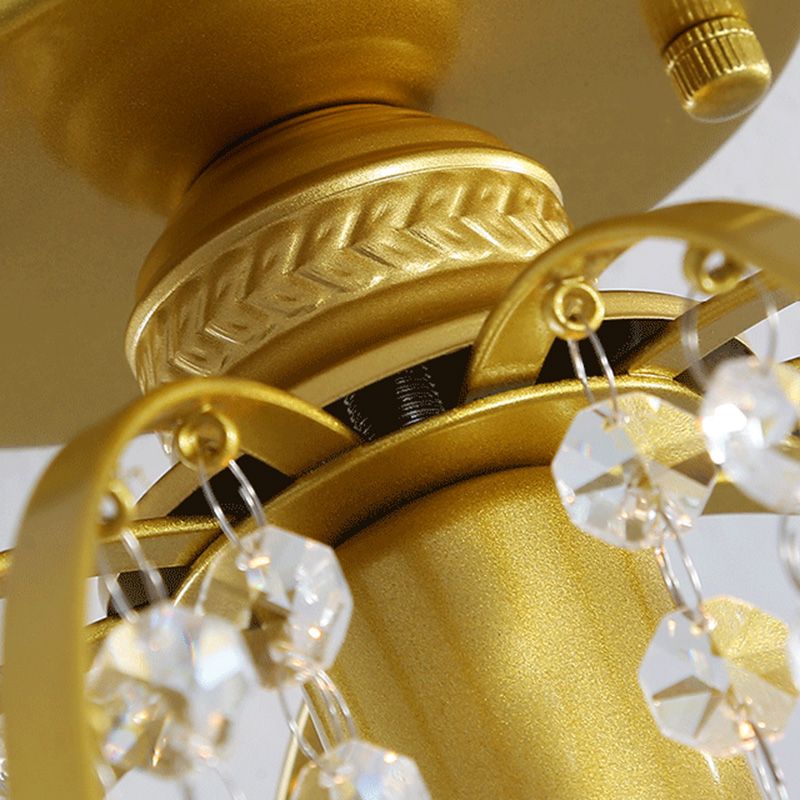 Contemporary Teardrop-Like Flush Light Fixture Crystal 1 Light Flush Mount Lighting