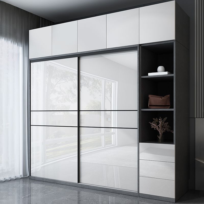 Manufactured Wood Glossy White Storage Cabinet Modern Cabinet for Bedroom