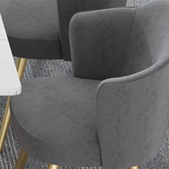 Modern Style Marble Table with White Table and Double Pedestal Base for Home Use