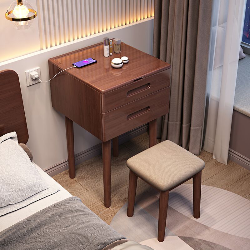 Contemporary Solid Wood Make-up Vanity Home Vanity Desk with 2 Drawers