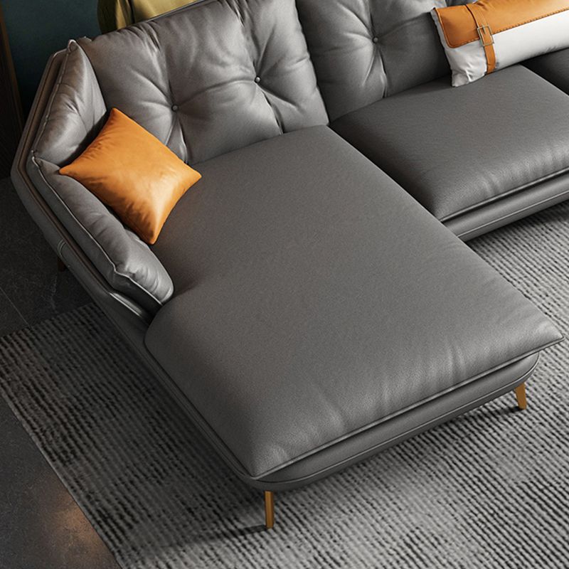 4 Seater Sofa & Chaise Stain Resistant Sofa with Bolster Pillows