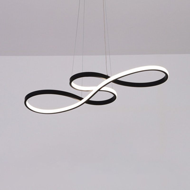 Modern Simplicity Spiral Chandelier Lamp Aluminum Hanging Pendant Lights for Restaurant