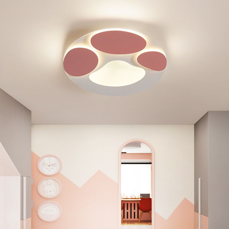 Metal Modern Flush Mount Circular Shape Ceiling Light with Acrylic Shade for Bedroom