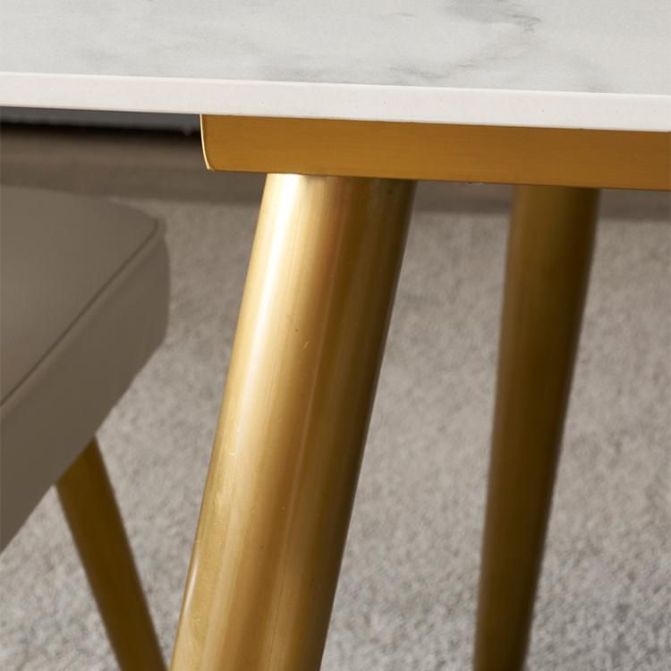 Modern Style Sintered Stone Dining Table with White Rectangle Shape Table for Home Use