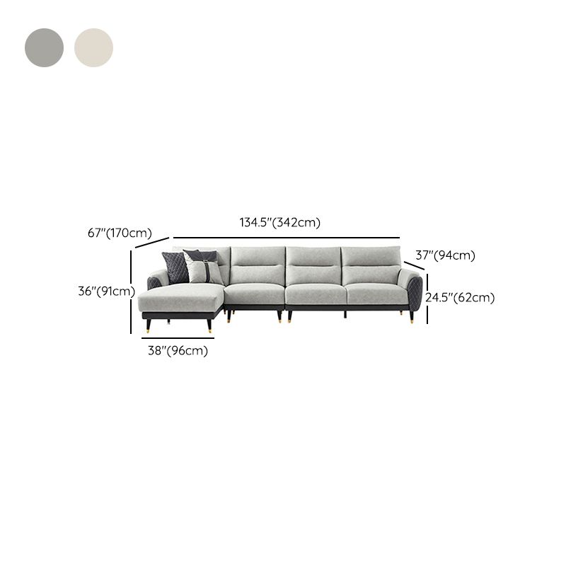 Faux Leather Modern Sectional Sofa, Pillow Top Arm Sectional couch