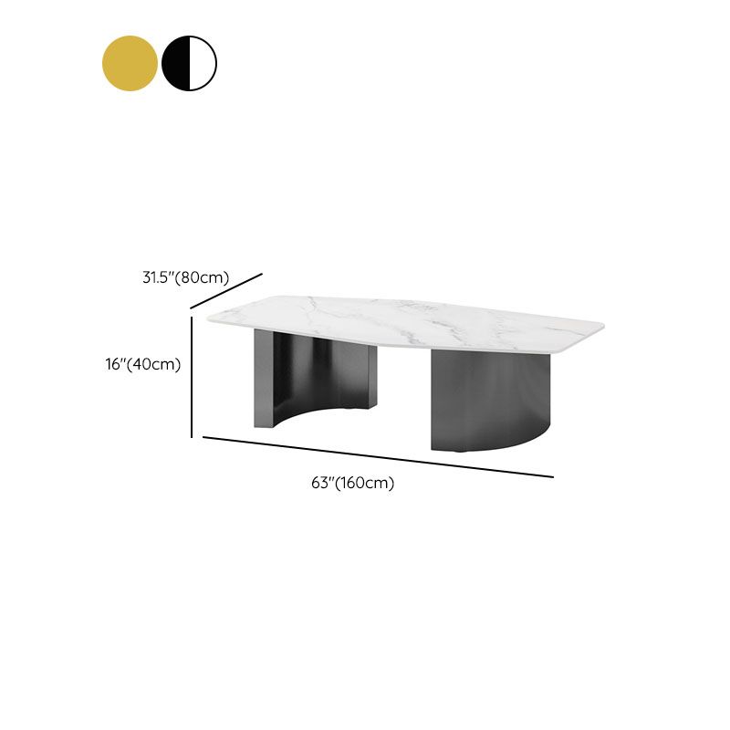 Abstract 1 Single Coffee Table Stone Top Geometric Cocktail Table