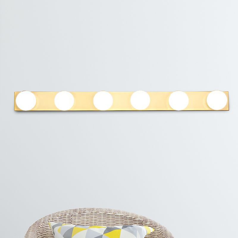 Finitura nera/bianca Open Bulb Vanity Lighting Freeture Minalismo Stile 4/5 teste Luce a parete in metallo per bagno