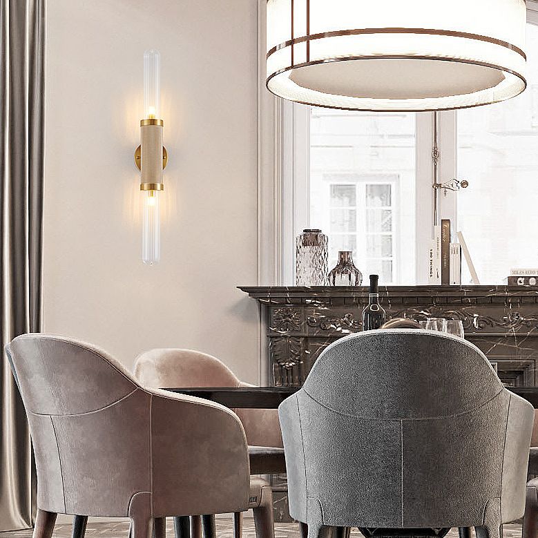 Geometric Shape Metal Vanity Lamp Modern Style 2 Lights Vanity Light Fixture in Gold