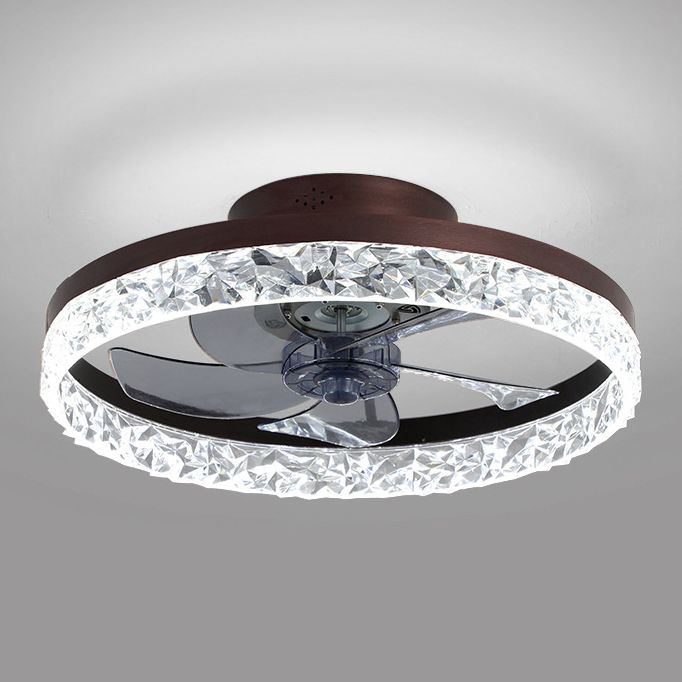 Ventola del soffitto del cerchio moderno Metal 1 Ventilato a soffitto a LED LEDE per camera da letto