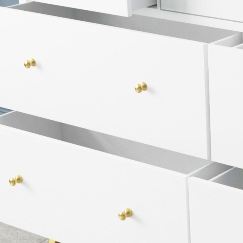 Contemporary Glam Wooden Chest Horizontall Storage Chest Dresser with Metal Legs