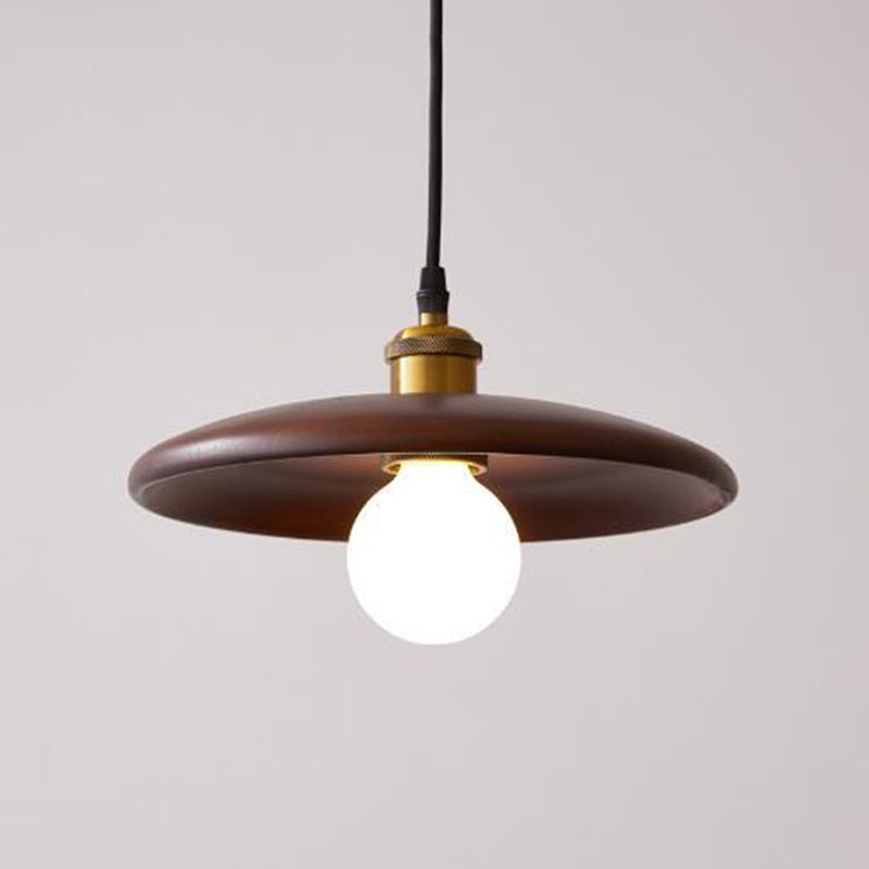 Couvre-pot forme d'éclairage suspendu en bois massif de style moderne 1 lampe de suspension légère pour le chevet