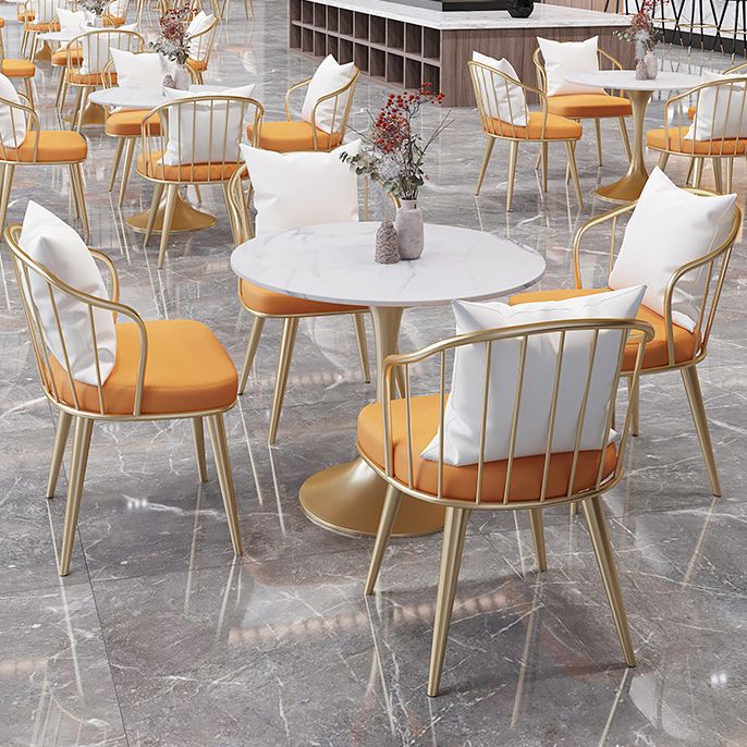 Glam Sintered Stone Dining Room Set with Gold Leg Dining Furniture for Home Use