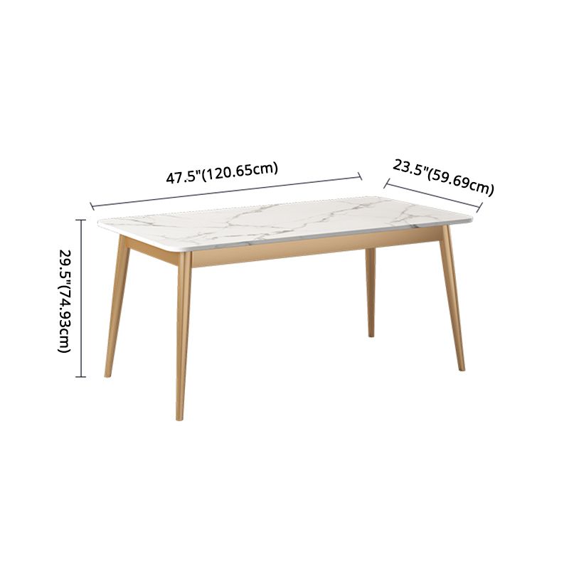 Glam Sintered Stone Dining Room Set Standard Height with Black Legs Dining Furniture for Home Use