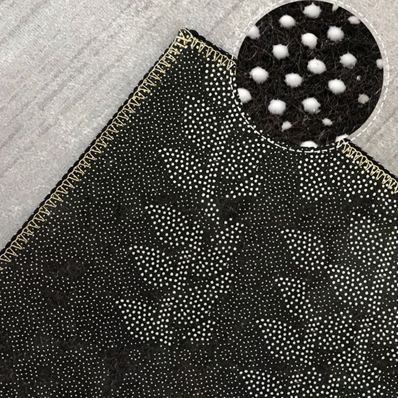 Black Modern Rug Polyester Geometric Patterns Rug Washable Rug for Living Room