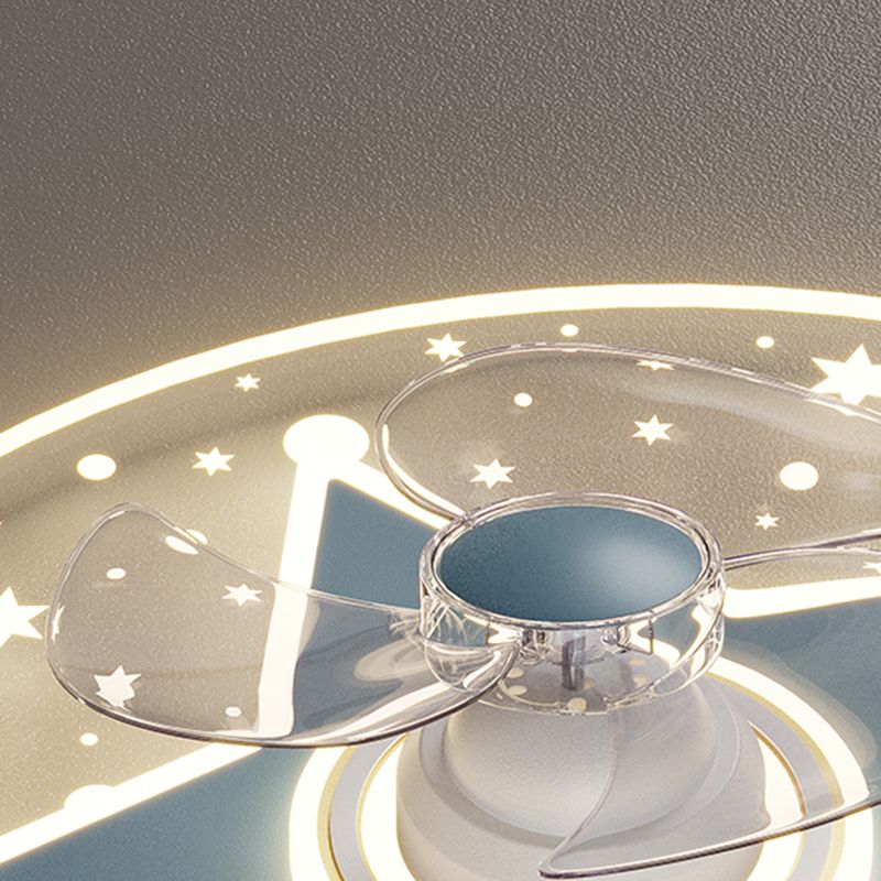 Metal Unique Shape Ceiling Fans Kid Style Multi-Lights Ceiling Fan Lamp Fixture