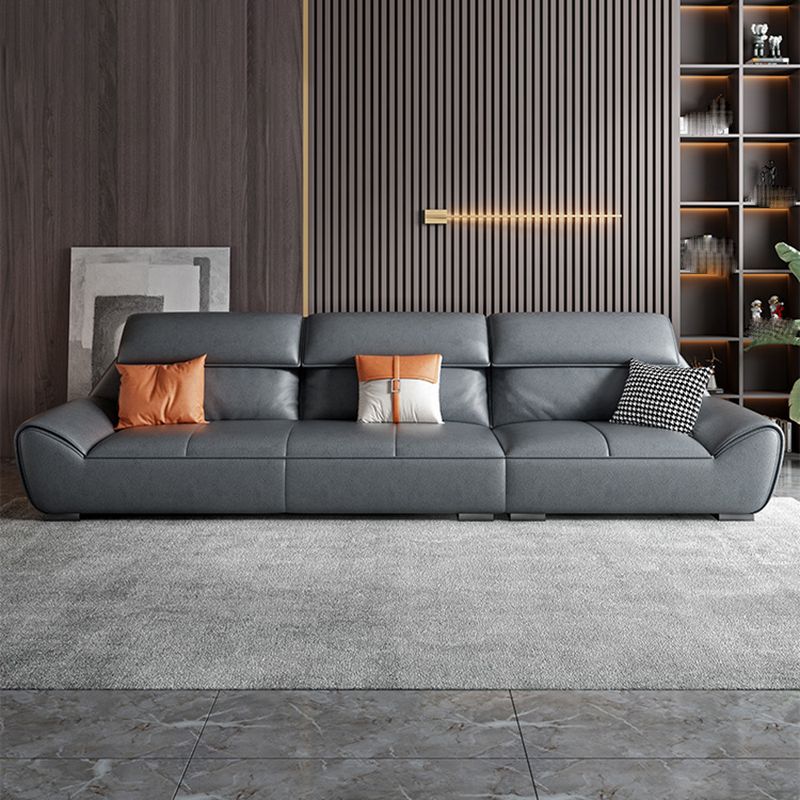 Faux leather High Back Sofa Stain-Resistant Sectional with Flared Arm