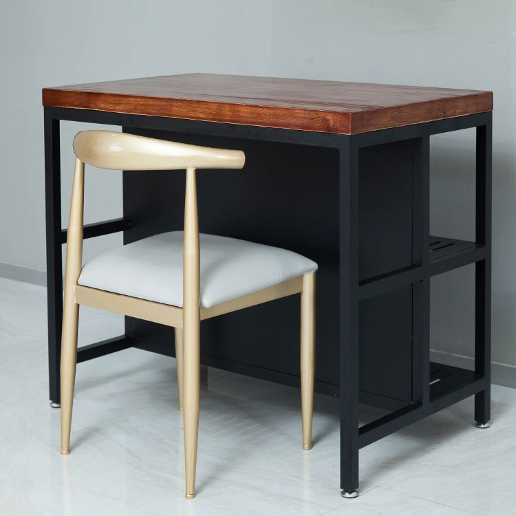 Modern Stationary Prep Table Wood Rectangular Prep Table for Home Use