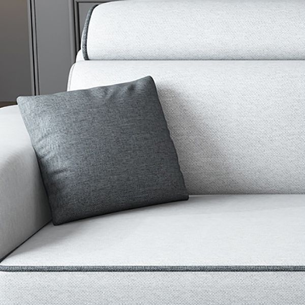 Square Arm Sectional Sofa with Storage Adjustable Sectionalfor 4 People