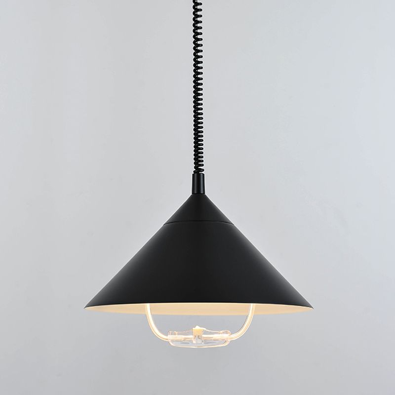 Cone créatif moderne suspension de la lampe givrée en aluminium Light avec de l'ombre en verre