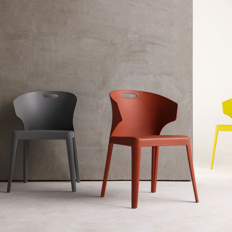 Contemporary Style Plastic Dining Room Chair Multicolor Wingback Side Chair