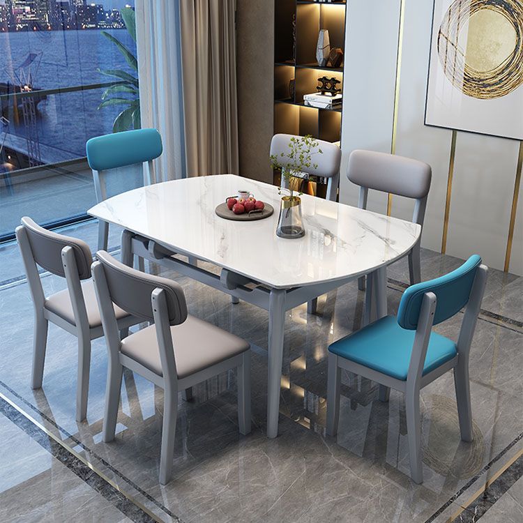 4 Legs Dining Table Sintered Stone Extendable Table for Kitchen