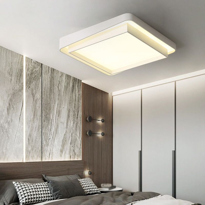 Lámpara de techo LED contemporánea, lámpara empotrada blanca con pantalla acrílica