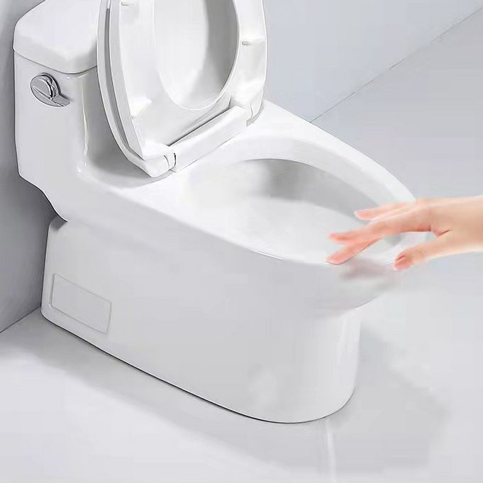 Traditional Ceramic Toilet Bowl One Piece Flush Toilet with Toilet Seat