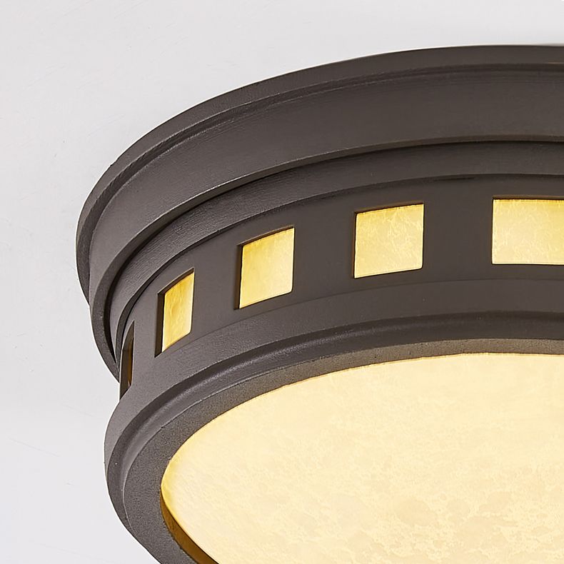 Illuminazione da incasso per montaggio a incasso a tamburo Lampada da incasso in stile tradizionale con paralume in vetro