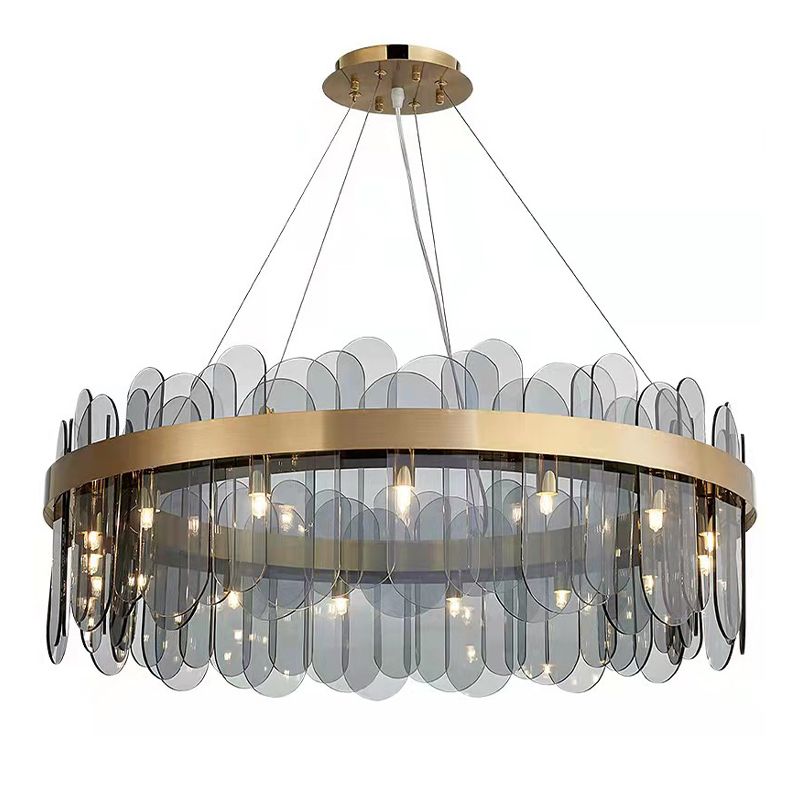 Drum Kronleuchter Leuchte moderne Glasanhänger Beleuchtung für das Restaurant