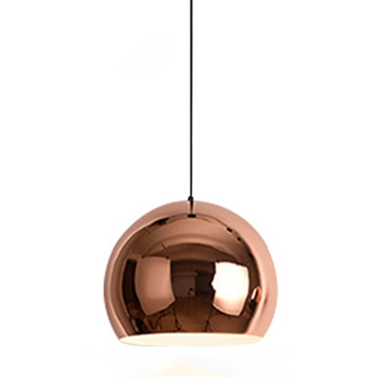 Metallschattierte Anhänger Light Kit Moderne Roségold -Hängeleuchte für Esszimmer