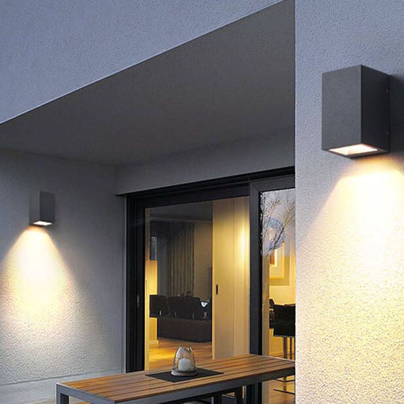 Moderne Metall 2-Licht-Wandhalterung Lampe schwarze Wandleuchten für Balkon