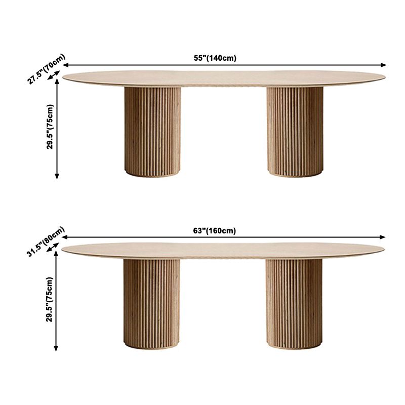 Tono de comedor moderno de pedestal doble oval