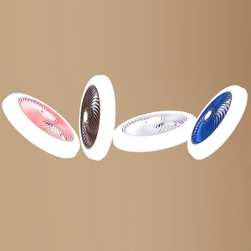 Moderne prägnante LED -Deckenlüfter leichte schmiedeeisere kreisförmige Decke mit Acrylschatten